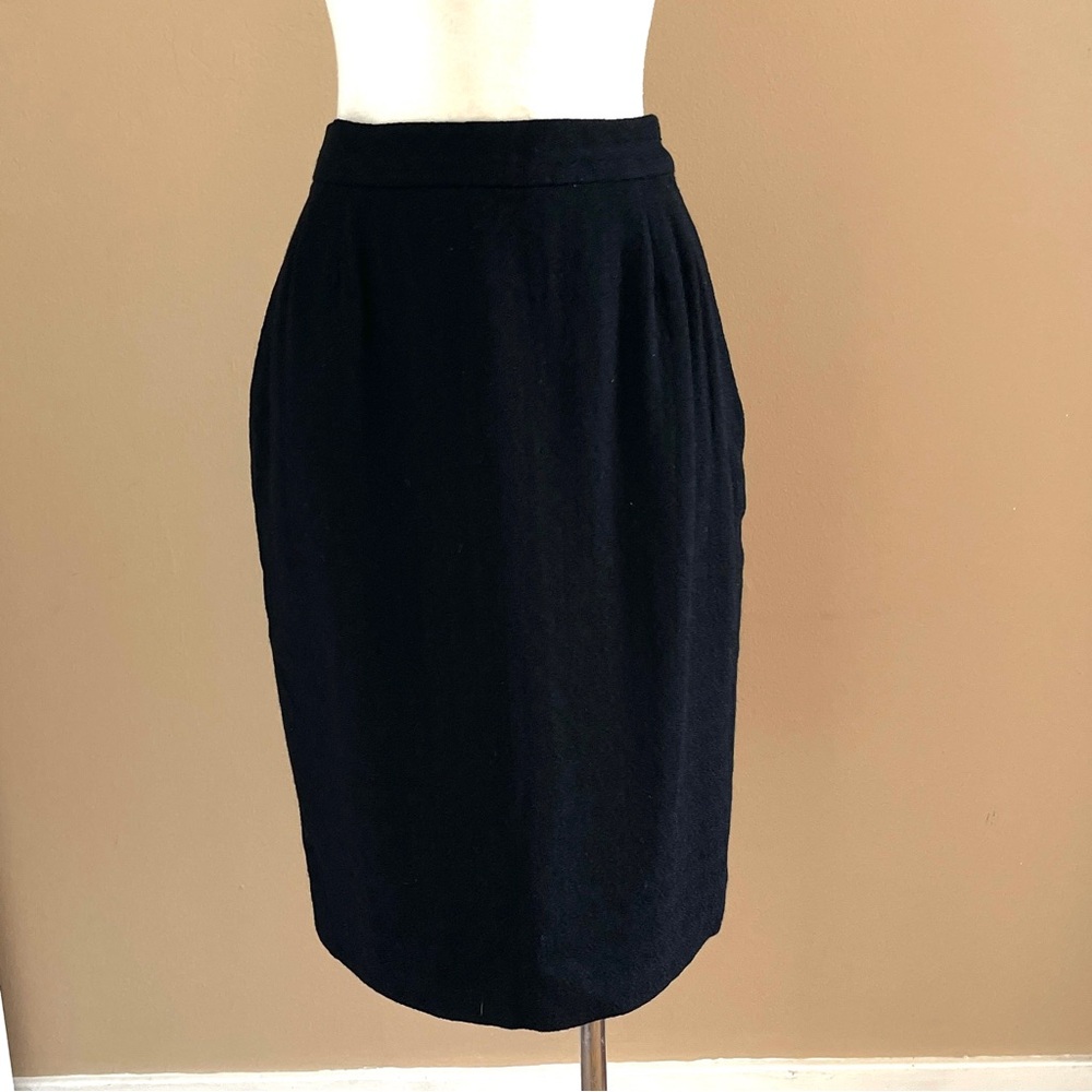 Pierre Balmain Vintage Black Pencil Skirt – Size 12 / 27” Waist